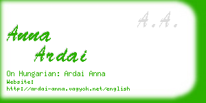 anna ardai business card